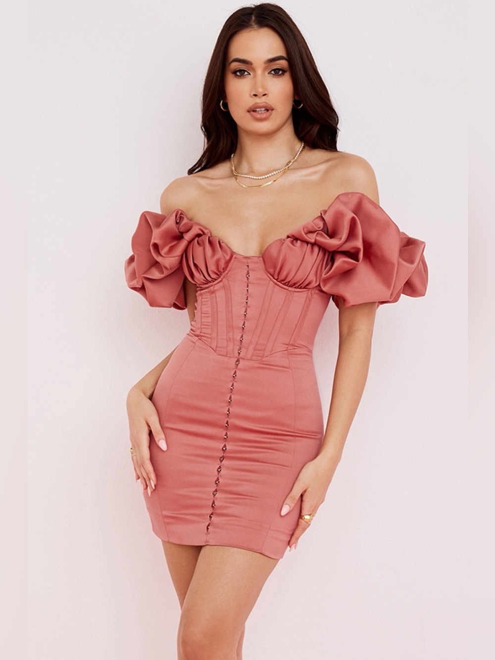 House of CB "Annabelle" satin dress (flaw)